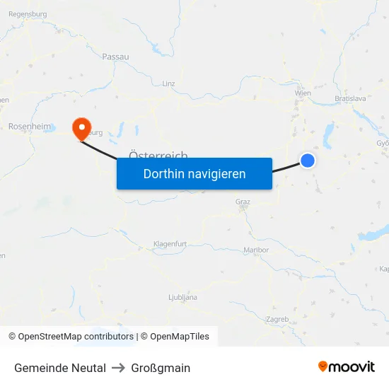 Gemeinde Neutal to Großgmain map