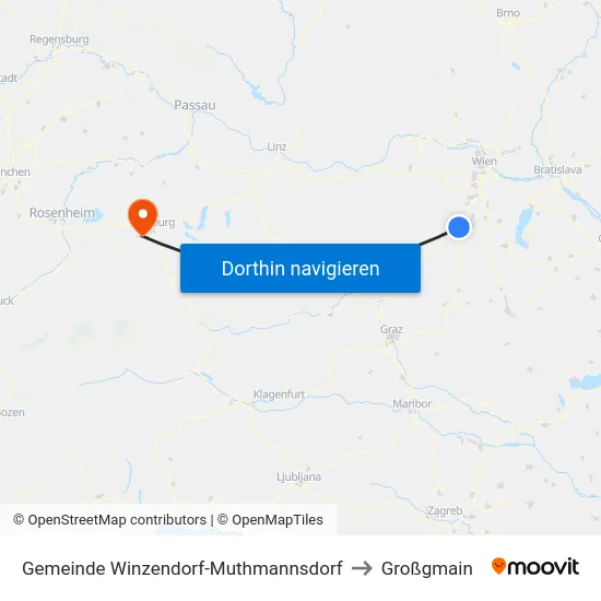 Gemeinde Winzendorf-Muthmannsdorf to Großgmain map