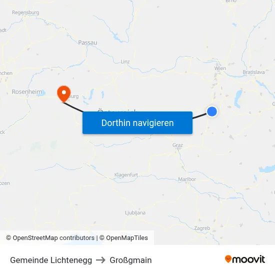 Gemeinde Lichtenegg to Großgmain map