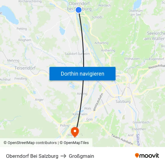Oberndorf Bei Salzburg to Großgmain map
