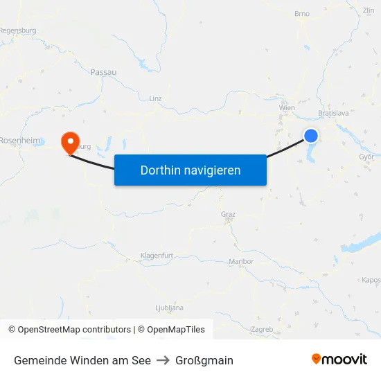 Gemeinde Winden am See to Großgmain map