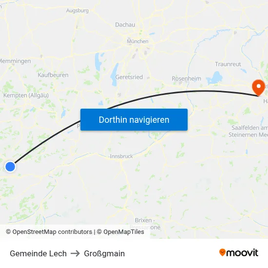 Gemeinde Lech to Großgmain map