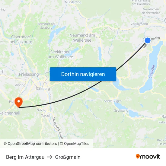 Berg Im Attergau to Großgmain map
