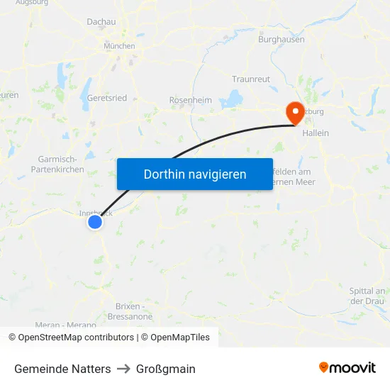 Gemeinde Natters to Großgmain map