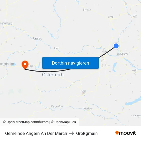 Gemeinde Angern An Der March to Großgmain map