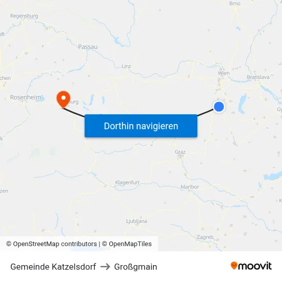 Gemeinde Katzelsdorf to Großgmain map