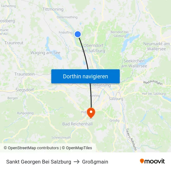 Sankt Georgen Bei Salzburg to Großgmain map