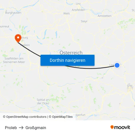 Proleb to Großgmain map