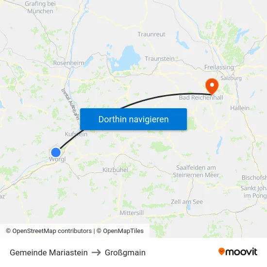 Gemeinde Mariastein to Großgmain map