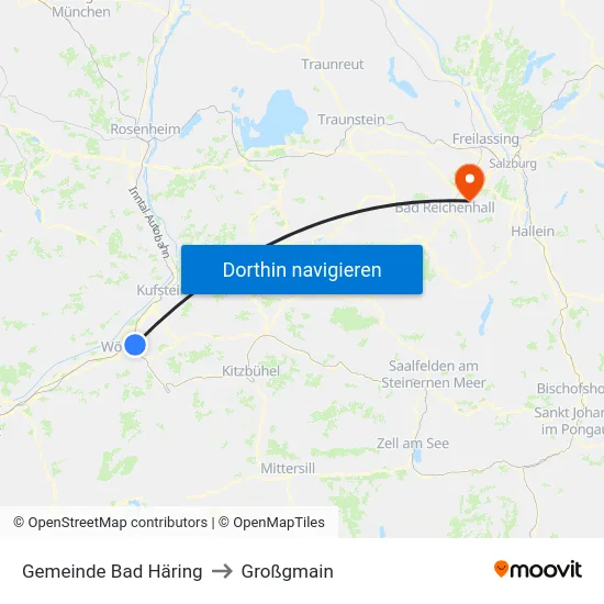 Gemeinde Bad Häring to Großgmain map