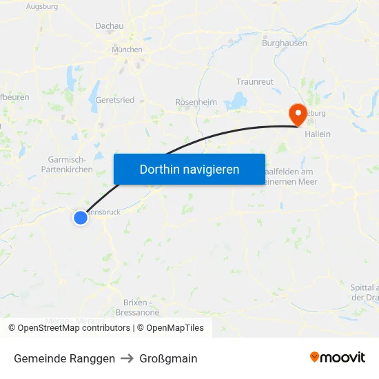 Gemeinde Ranggen to Großgmain map