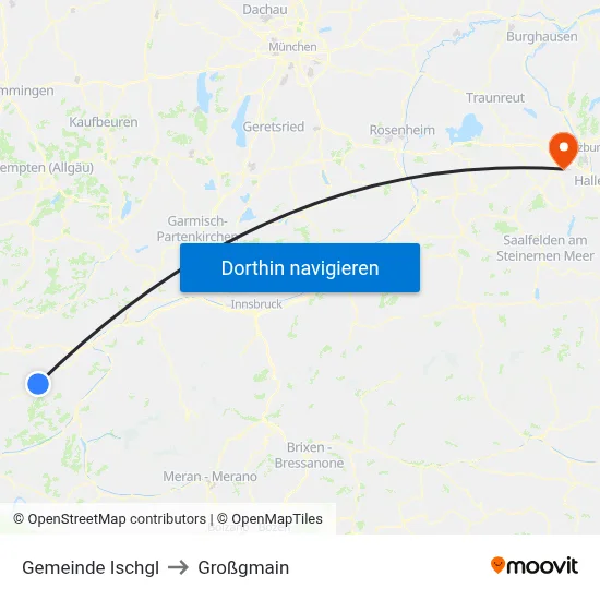 Gemeinde Ischgl to Großgmain map