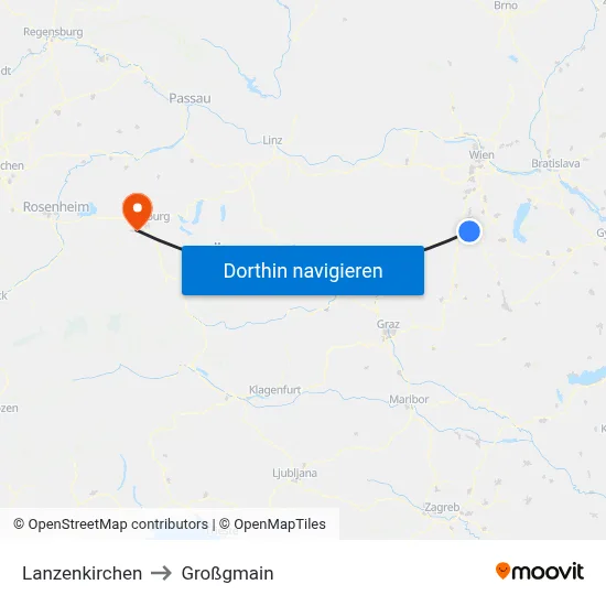 Lanzenkirchen to Großgmain map