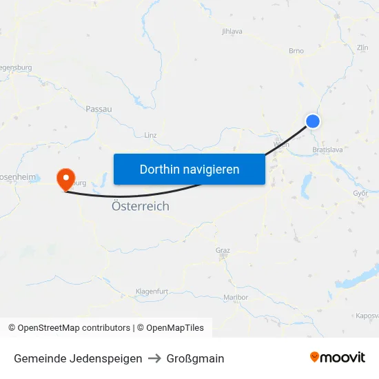 Gemeinde Jedenspeigen to Großgmain map