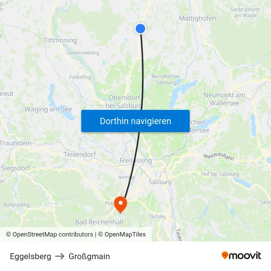 Eggelsberg to Großgmain map