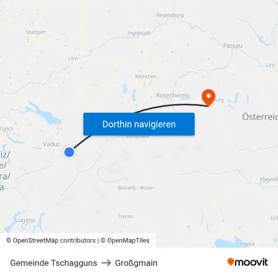 Gemeinde Tschagguns to Großgmain map