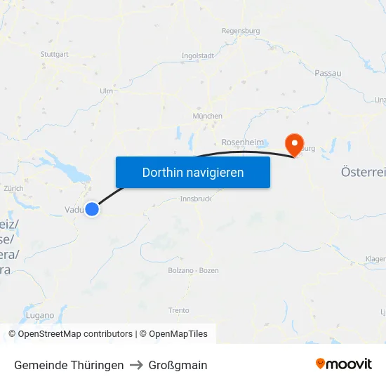 Gemeinde Thüringen to Großgmain map