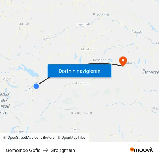 Gemeinde Göfis to Großgmain map