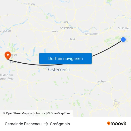 Gemeinde Eschenau to Großgmain map