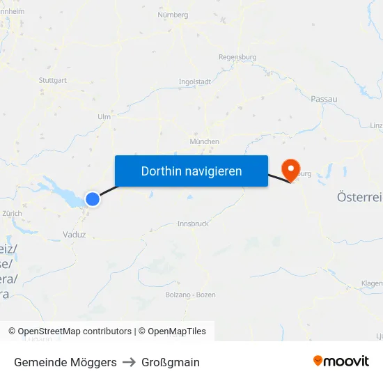 Gemeinde Möggers to Großgmain map