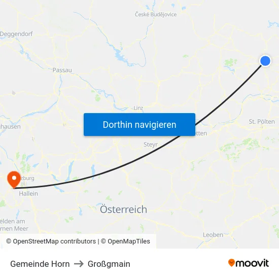 Gemeinde Horn to Großgmain map