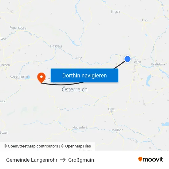 Gemeinde Langenrohr to Großgmain map