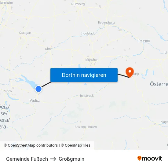 Gemeinde Fußach to Großgmain map