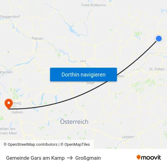 Gemeinde Gars am Kamp to Großgmain map