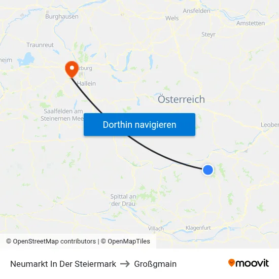 Neumarkt In Der Steiermark to Großgmain map