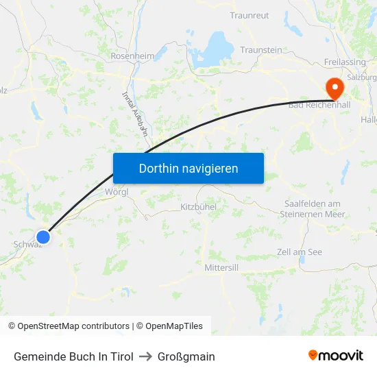 Gemeinde Buch In Tirol to Großgmain map