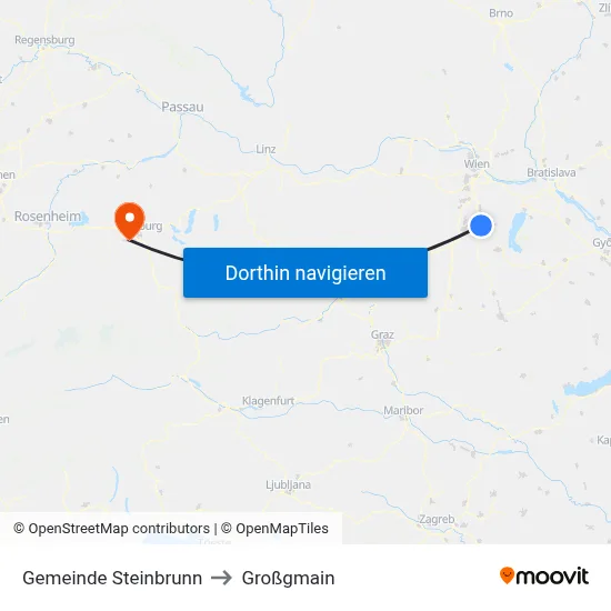 Gemeinde Steinbrunn to Großgmain map