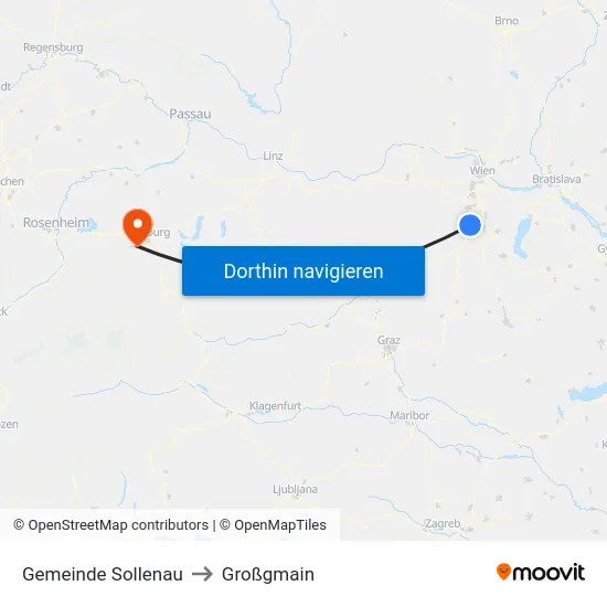 Gemeinde Sollenau to Großgmain map