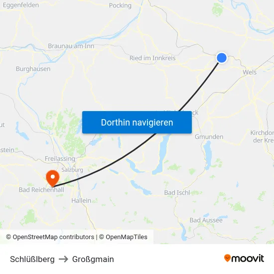 Schlüßlberg to Großgmain map