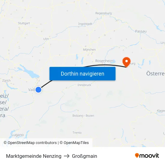 Marktgemeinde Nenzing to Großgmain map