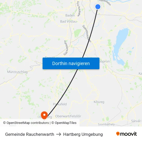 Gemeinde Rauchenwarth to Hartberg Umgebung map