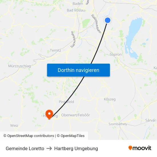 Gemeinde Loretto to Hartberg Umgebung map
