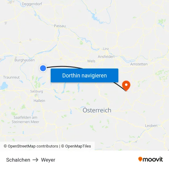 Schalchen to Weyer map