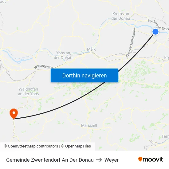 Gemeinde Zwentendorf An Der Donau to Weyer map