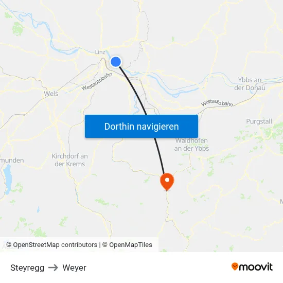 Steyregg to Weyer map