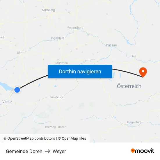 Gemeinde Doren to Weyer map