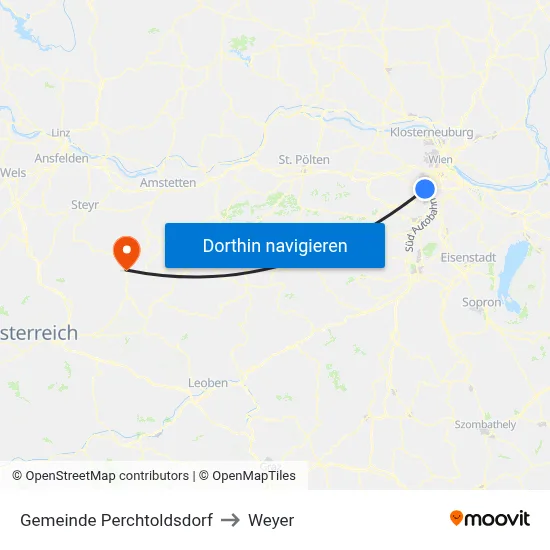 Gemeinde Perchtoldsdorf to Weyer map