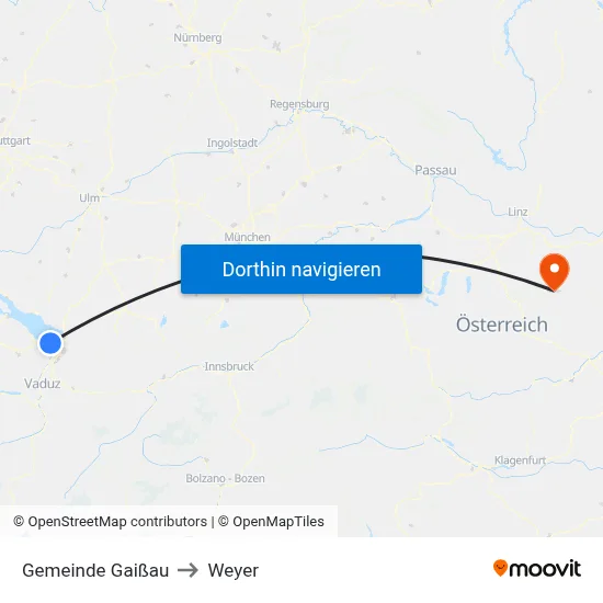 Gemeinde Gaißau to Weyer map
