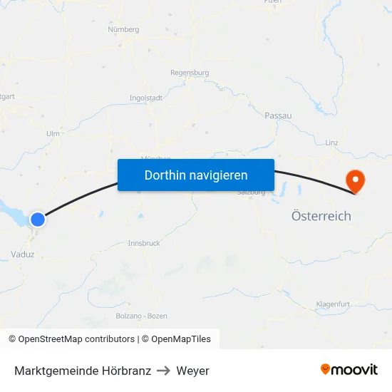 Marktgemeinde Hörbranz to Weyer map