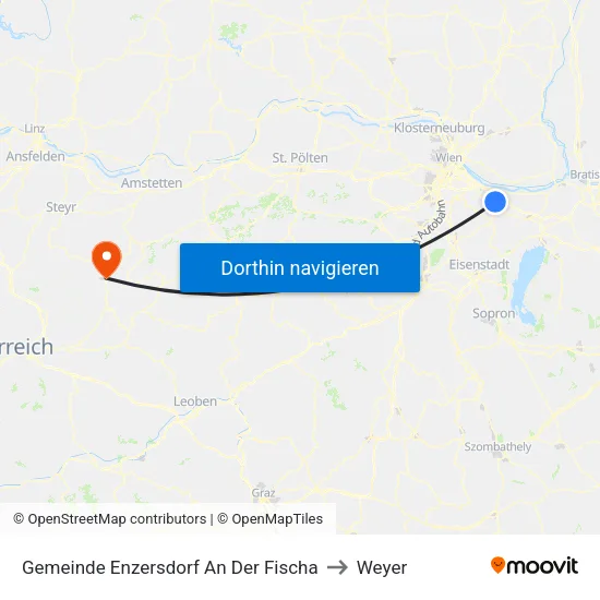 Gemeinde Enzersdorf An Der Fischa to Weyer map