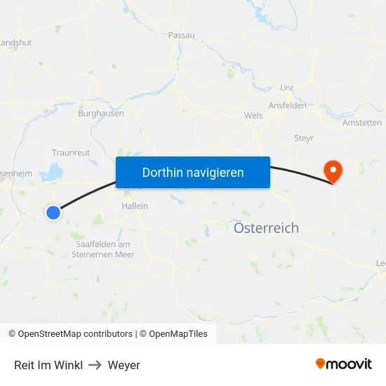 Reit Im Winkl to Weyer map