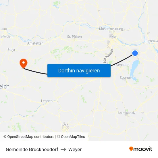 Gemeinde Bruckneudorf to Weyer map