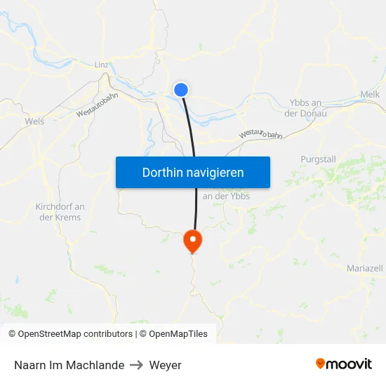 Naarn Im Machlande to Weyer map