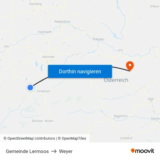 Gemeinde Lermoos to Weyer map