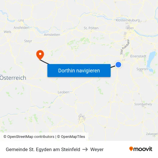 Gemeinde St. Egyden am Steinfeld to Weyer map