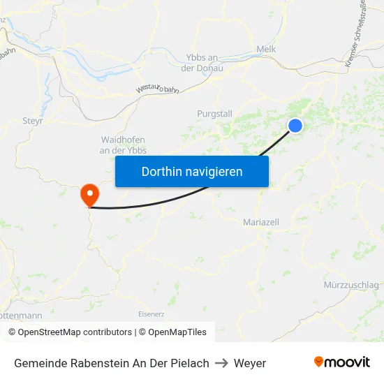 Gemeinde Rabenstein An Der Pielach to Weyer map
